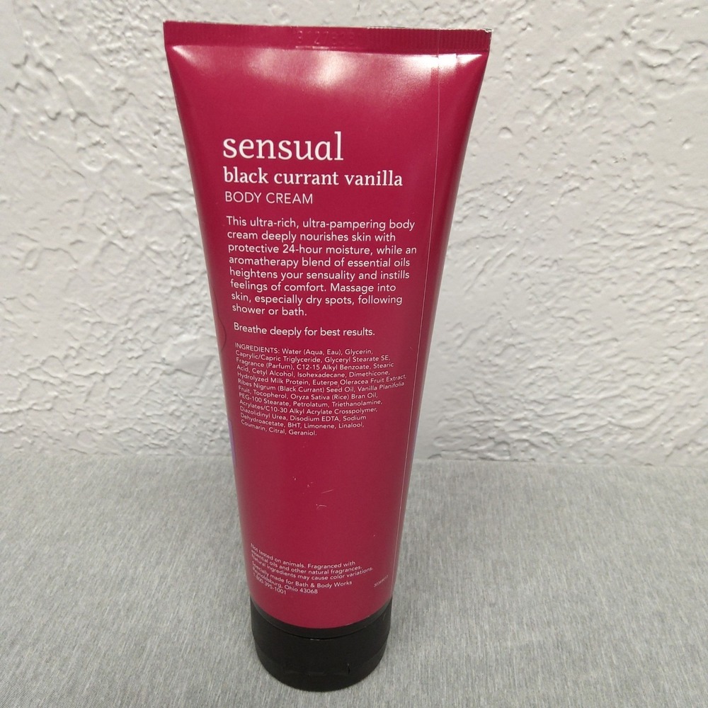 New Bath & Body Works SENSUAL AROMATHERAPY Black Currant Vanilla Body Cream 8 oz - Picture 2 of 2